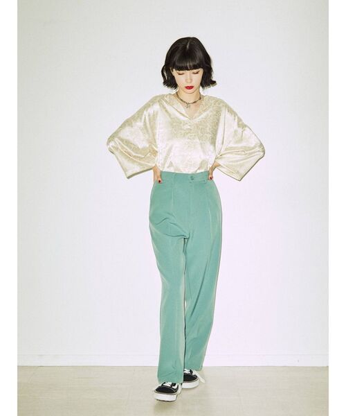 jouetie（ジュエティ）の「センタープレスタックスラックスパンツ【WEB限定】（スラックス・レディース・チャコールグレー/ブラック/グリーン/パープル・MEDIUM/LARGE）」の13枚目の写真