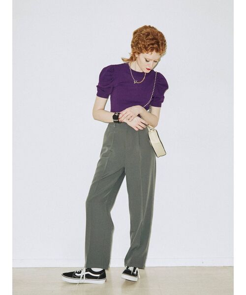 jouetie（ジュエティ）の「センタープレスタックスラックスパンツ【WEB限定】（スラックス・レディース・チャコールグレー/ブラック/グリーン/パープル・MEDIUM/LARGE）」の14枚目の写真