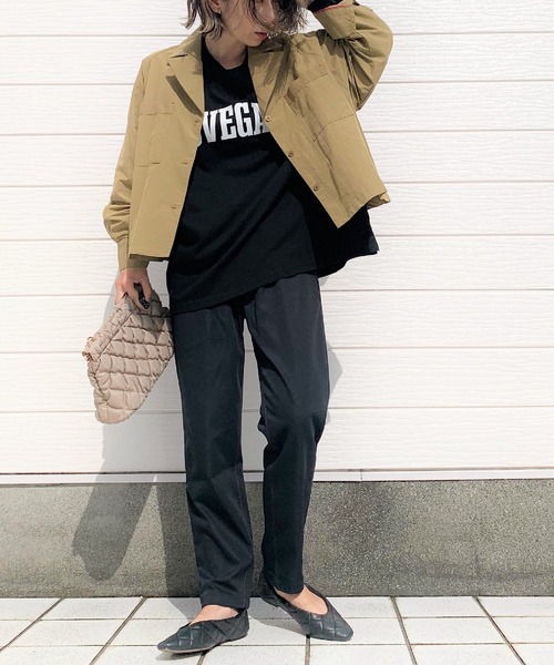 Q（キュー）の「コットンツイルイージーパンツ（その他パンツ・レディース・ブラック/オリーブ/アイボリー・MEDIUM）」の17枚目の写真