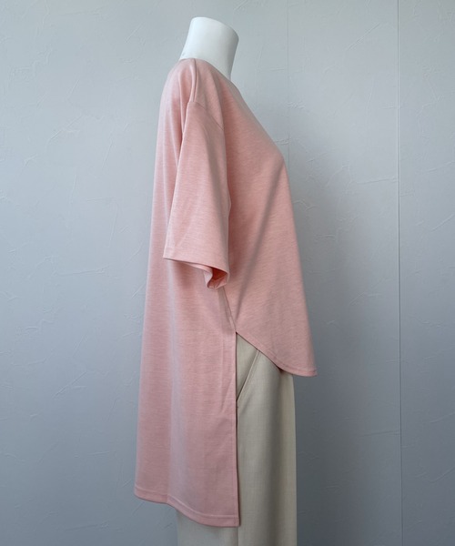 ReNorm（リノーム）の「ラウンドヘムルーズシルエットTシャツ（Tシャツ/カットソー・レディース・ホワイト/ブラック/ピンク/グレイッシュベージュ・フリー）」の9枚目の写真