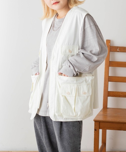 WEGO(ウィゴー)の「WEGO/ハンティングベスト(ベスト・メンズ・ホワイト/ベージュ/ブラック・FREE)」の19枚目の写真