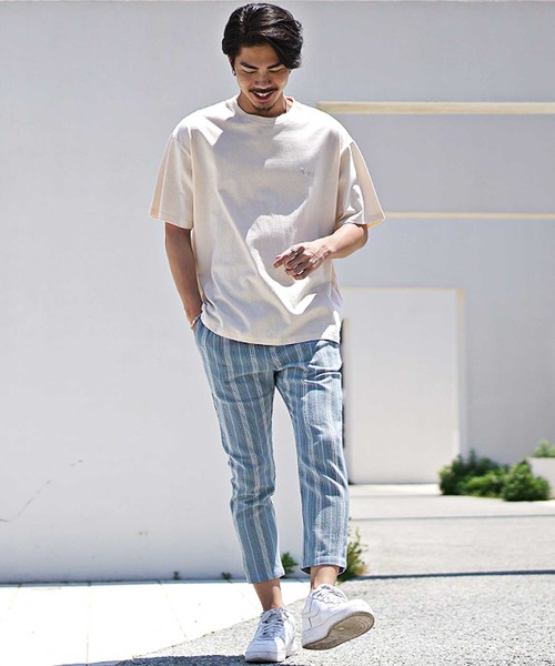 JOKER（ジョーカー）の「【SOMEDIFF】パナマストライプアンクルクロップドパンツ メンズ 春服（その他パンツ・メンズ・ベージュ/ネイビー・M/L/XL）」の10枚目の写真