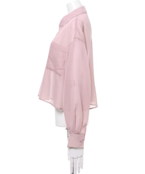 INGNI（イング）の「ショートシアー／シャツ（シャツ/ブラウス・レディース・ピンク/ライトグリーン/アイボリー・M）」の5枚目の写真