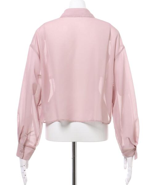 INGNI（イング）の「ショートシアー／シャツ（シャツ/ブラウス・レディース・ピンク/ライトグリーン/アイボリー・M）」の6枚目の写真