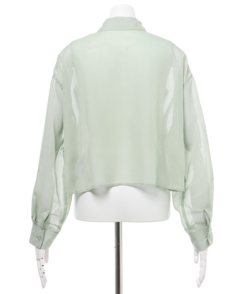 INGNI（イング）の「ショートシアー／シャツ（シャツ/ブラウス・レディース・ピンク/ライトグリーン/アイボリー・M）」の18枚目の写真