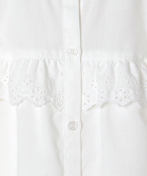 GLOBAL WORK(グローバルワーク)の「フリルネックレースブラウス/キッズ/346906(シャツ/ブラウス・キッズ・ホワイト/ブラック・110cm/100cm/120cm/130cm/140cm/150cm/160cm)」の8枚目の写真