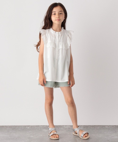 GLOBAL WORK(グローバルワーク)の「フリルネックレースブラウス/キッズ/346906(シャツ/ブラウス・キッズ・ホワイト/ブラック・110cm/100cm/120cm/130cm/140cm/150cm/160cm)」の13枚目の写真