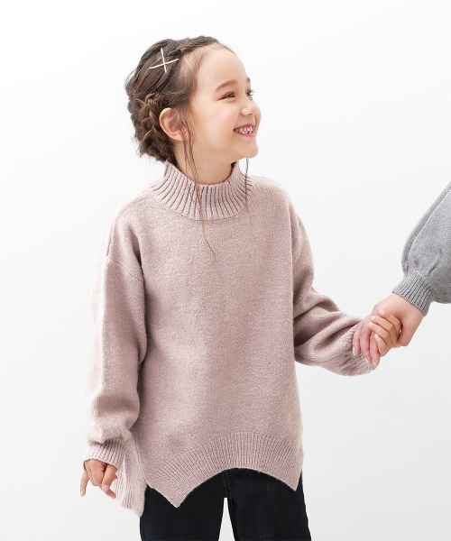 devirock（デビロック）の「洗える もちもちニット モックネックセーター（ニット/セーター・キッズ・パープル系その他/グレー系その他/杢グレー/ブルー系その他・160cm/140cm/130cm/150cm/100cm/120cm/110cm）」の4枚目の写真