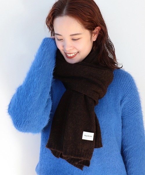 Ray BEAMS(レイビームス)の「Ray BEAMS / アルパカ ニット ストール(ストール/ショール・レディース・ブラウン/オフホワイト・ONE SIZE)」の5枚目の写真