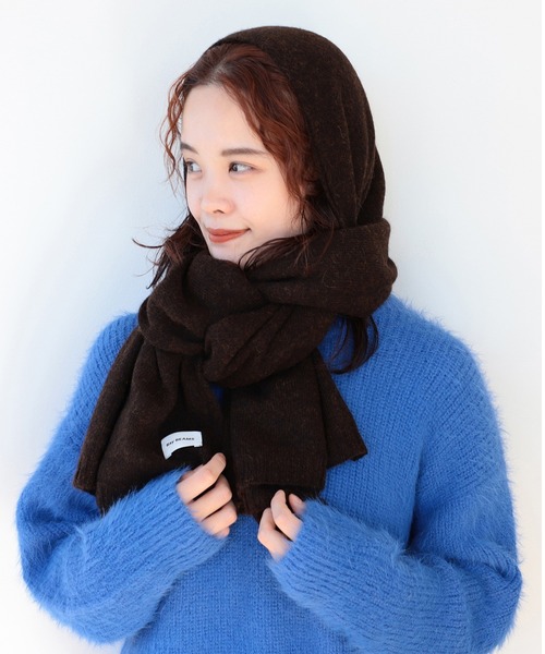 Ray BEAMS(レイビームス)の「Ray BEAMS / アルパカ ニット ストール(ストール/ショール・レディース・ブラウン/オフホワイト・ONE SIZE)」の3枚目の写真