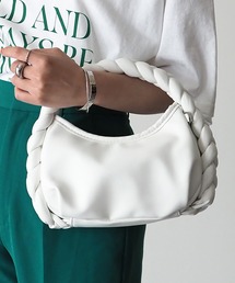 Riberry | 編み込みハンドルフェイクレザーミニバッグ(ハンドバッグ)