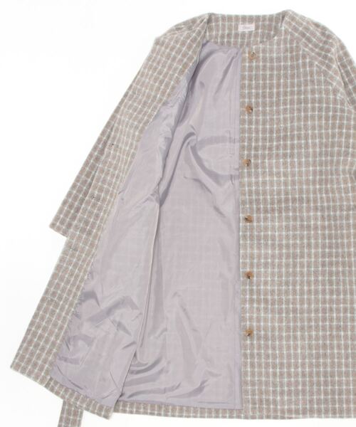 flower（フラワー）の「マイルドチェックコート（ステンカラーコート・レディース・ブラウン/ベージュ・FREE）」の19枚目の写真