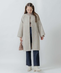flower | マイルドチェックコート(ステンカラーコート)