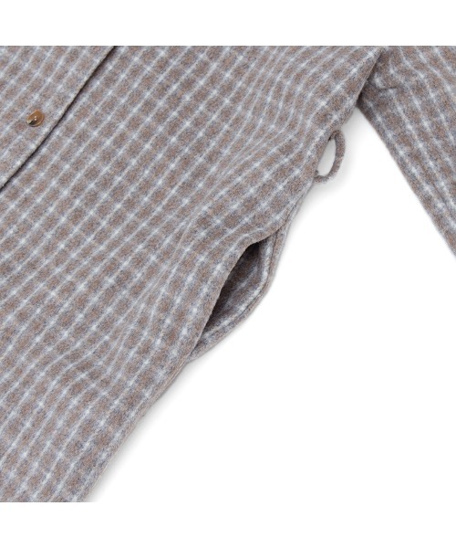 flower（フラワー）の「マイルドチェックコート（ステンカラーコート・レディース・ブラウン/ベージュ・FREE）」の13枚目の写真