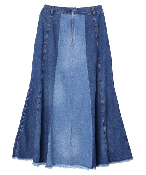 earth music&ecology(アースミュージックアンドエコロジー)の「パネルカラーデニムマーメイドスカート(スカート・レディース・ブラック/インディゴブルー・S/M)」の7枚目の写真