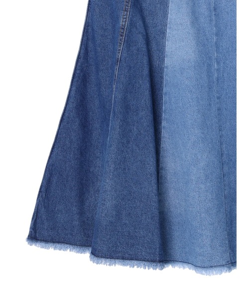 earth music&ecology(アースミュージックアンドエコロジー)の「パネルカラーデニムマーメイドスカート(スカート・レディース・ブラック/インディゴブルー・S/M)」の10枚目の写真