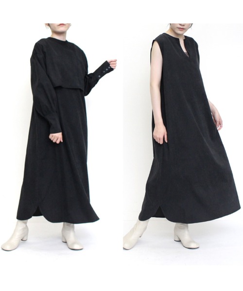 STYLEBLOCK(スタイルブロック)の「2WAYアンサンブルワンピース(ワンピース・レディース・ブラック/ネイビー/オリーブ/ホワイト系その他・M)」の8枚目の写真