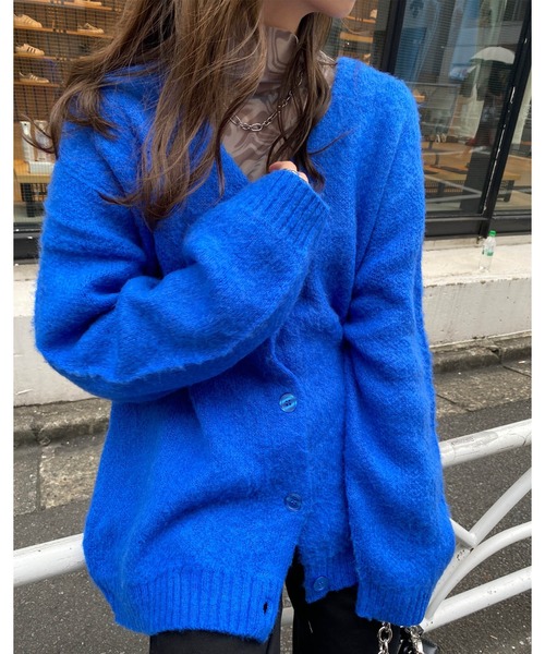 INGNI（イング）の「モヘアタッチロング／カーディガン（カーディガン/ボレロ・レディース・ブラック/パープル/オレンジ/ブルー/グリーン/パープル系/アイボリー/ピンク・M）」の10枚目の写真