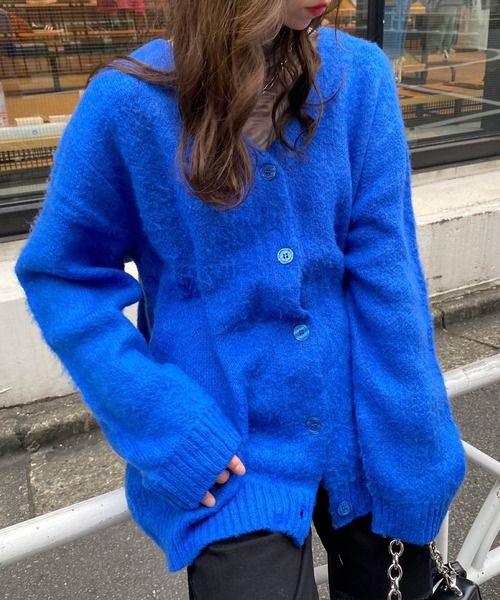 INGNI（イング）の「モヘアタッチロング／カーディガン（カーディガン/ボレロ・レディース・ブラック/パープル/オレンジ/ブルー/グリーン/パープル系/アイボリー/ピンク・M）」の15枚目の写真