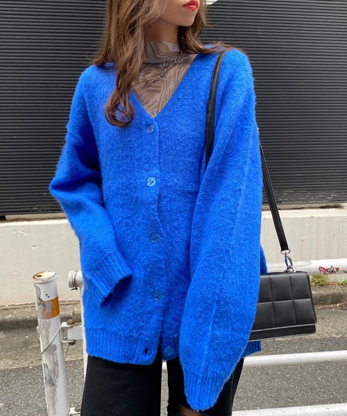 INGNI（イング）の「モヘアタッチロング／カーディガン（カーディガン/ボレロ・レディース・ブラック/パープル/オレンジ/ブルー/グリーン/パープル系/アイボリー/ピンク・M）」の19枚目の写真