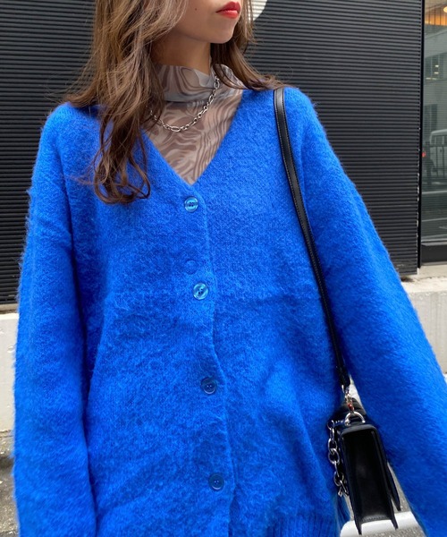 INGNI（イング）の「モヘアタッチロング／カーディガン（カーディガン/ボレロ・レディース・ブラック/パープル/オレンジ/ブルー/グリーン/パープル系/アイボリー/ピンク・M）」の21枚目の写真