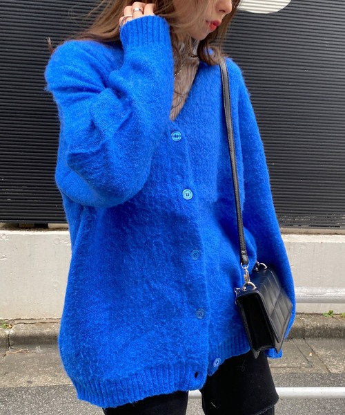 INGNI（イング）の「モヘアタッチロング／カーディガン（カーディガン/ボレロ・レディース・ブラック/パープル/オレンジ/ブルー/グリーン/パープル系/アイボリー/ピンク・M）」の22枚目の写真