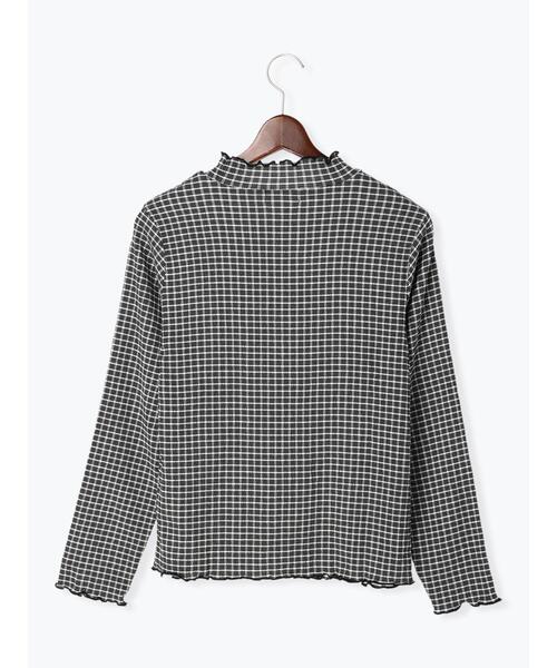 Te chichi TERRASSE(テチチテラス)の「シャーリングチェックハイネックトップス(ニット/セーター・レディース・オフホワイト/ブラック・フリ-)」の10枚目の写真