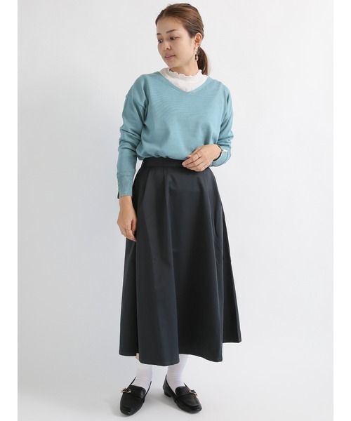 Te chichi TERRASSE(テチチテラス)の「シャーリングチェックハイネックトップス(ニット/セーター・レディース・オフホワイト/ブラック・フリ-)」の5枚目の写真