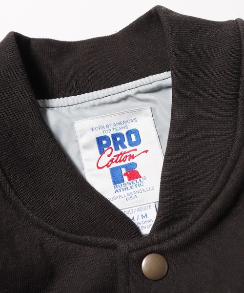 Russell Athletic(ラッセルアスレティック)の「Russell Athletic/ラッセルアスレティック Pro Cotton Sweat Button up Jacket ジャケット(スタジャン・メンズ・ブラック/ネイビー/バーガンディー・L/XL/M/XXL)」の7枚目の写真