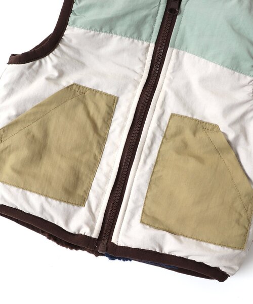 apres les cours（アプレレクール）の「ボアリバーシブルベスト（ベスト・キッズ・ネイビー/アイボリー・90/110/130）」の14枚目の写真