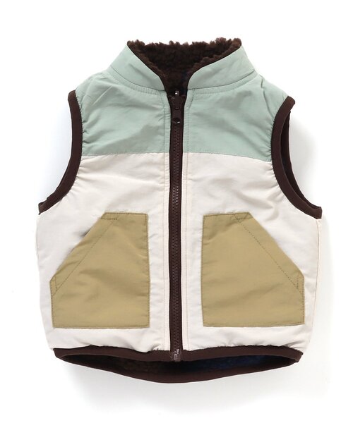 apres les cours（アプレレクール）の「ボアリバーシブルベスト（ベスト・キッズ・ネイビー/アイボリー・90/110/130）」の8枚目の写真