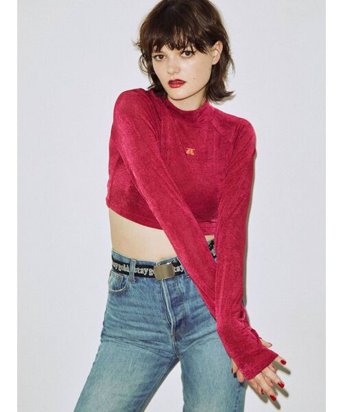 jouetie(ジュエティ)の「ハイネッククロップドトップス(Tシャツ/カットソー・レディース・ブラック/ピンク/グリーン・MEDIUM)」の18枚目の写真