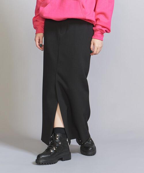 BEAUTY&YOUTH UNITED ARROWS(ビューティーアンドユースユナイテッドアローズ)の「リサイクルポリエステル ダブルクロス タイトスカート -ウォッシャブル-(スカート・レディース・ダークブラウン/ブラック・S/M)」の1枚目の写真