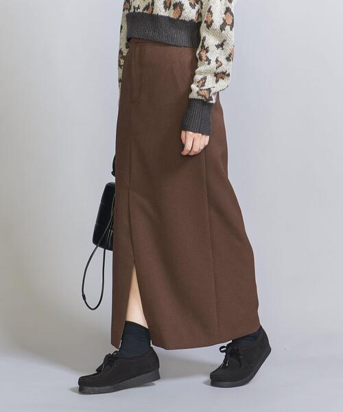 BEAUTY&YOUTH UNITED ARROWS(ビューティーアンドユースユナイテッドアローズ)の「リサイクルポリエステル ダブルクロス タイトスカート -ウォッシャブル-(スカート・レディース・ダークブラウン/ブラック・S/M)」の3枚目の写真