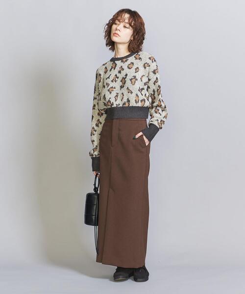 BEAUTY&YOUTH UNITED ARROWS(ビューティーアンドユースユナイテッドアローズ)の「リサイクルポリエステル ダブルクロス タイトスカート -ウォッシャブル-(スカート・レディース・ダークブラウン/ブラック・S/M)」の6枚目の写真