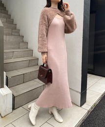one after another NICE CLAUP | ふわふわのニットがあざと可愛い。ニットセットワンピース(ワンピース)