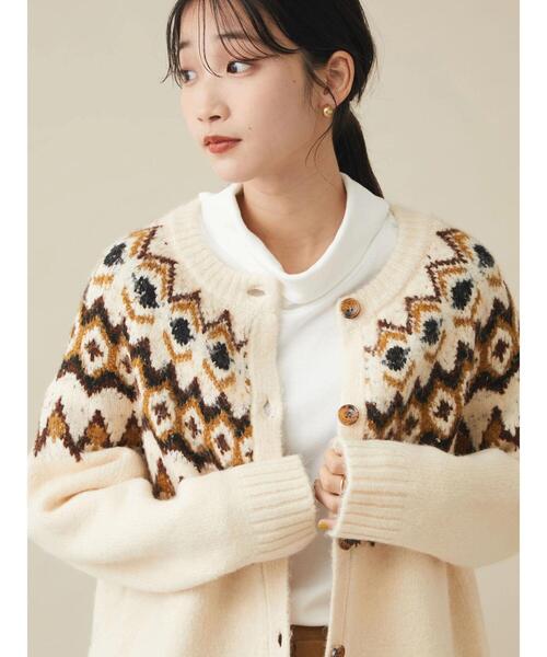 CRAFT STANDARD BOUTIQUE（クラフトスタンダードブティック）の「求心ジャガードニットカーディガン　＊◆（カーディガン/ボレロ・レディース・ブラック/アイボリー/グレー・FREE）」の11枚目の写真