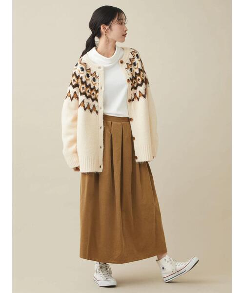 CRAFT STANDARD BOUTIQUE（クラフトスタンダードブティック）の「求心ジャガードニットカーディガン　＊◆（カーディガン/ボレロ・レディース・ブラック/アイボリー/グレー・FREE）」の12枚目の写真