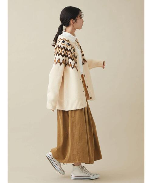 CRAFT STANDARD BOUTIQUE（クラフトスタンダードブティック）の「求心ジャガードニットカーディガン　＊◆（カーディガン/ボレロ・レディース・ブラック/アイボリー/グレー・FREE）」の13枚目の写真