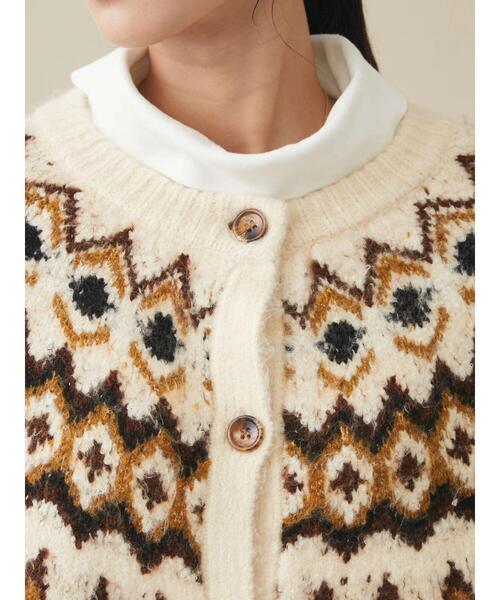 CRAFT STANDARD BOUTIQUE（クラフトスタンダードブティック）の「求心ジャガードニットカーディガン　＊◆（カーディガン/ボレロ・レディース・ブラック/アイボリー/グレー・FREE）」の15枚目の写真