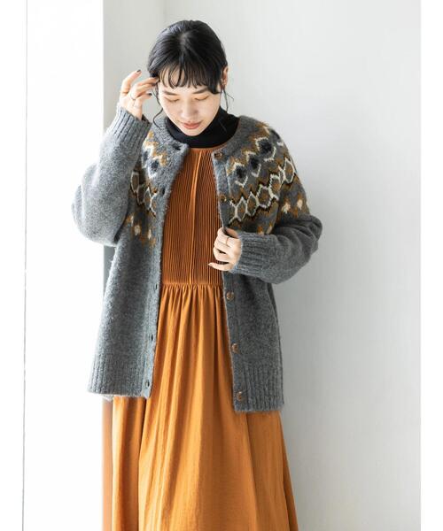 CRAFT STANDARD BOUTIQUE（クラフトスタンダードブティック）の「求心ジャガードニットカーディガン　＊◆（カーディガン/ボレロ・レディース・ブラック/アイボリー/グレー・FREE）」の19枚目の写真