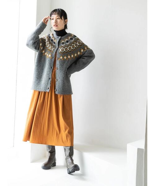 CRAFT STANDARD BOUTIQUE（クラフトスタンダードブティック）の「求心ジャガードニットカーディガン　＊◆（カーディガン/ボレロ・レディース・ブラック/アイボリー/グレー・FREE）」の21枚目の写真