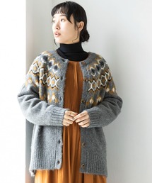 CRAFT STANDARD BOUTIQUE | 求心ジャガードニットカーディガン　＊◆(カーディガン/ボレロ)