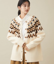CRAFT STANDARD BOUTIQUE | 求心ジャガードニットカーディガン　＊◆(カーディガン/ボレロ)