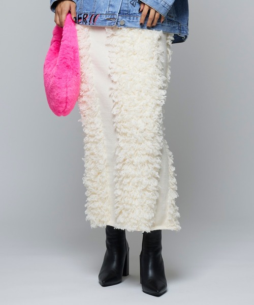 Narcissus（ナルシス）の「【MIDVEIN】フリンジタイトスカート（スカート・レディース・ブラック/アイボリー・FREE）」の2枚目の写真