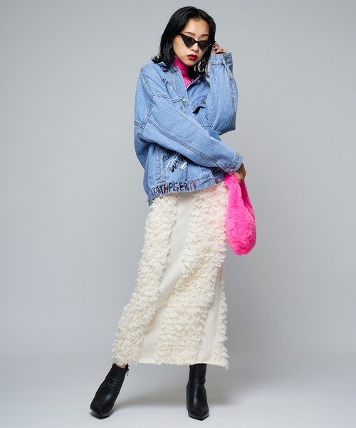 Narcissus（ナルシス）の「【MIDVEIN】フリンジタイトスカート（スカート・レディース・ブラック/アイボリー・FREE）」の9枚目の写真