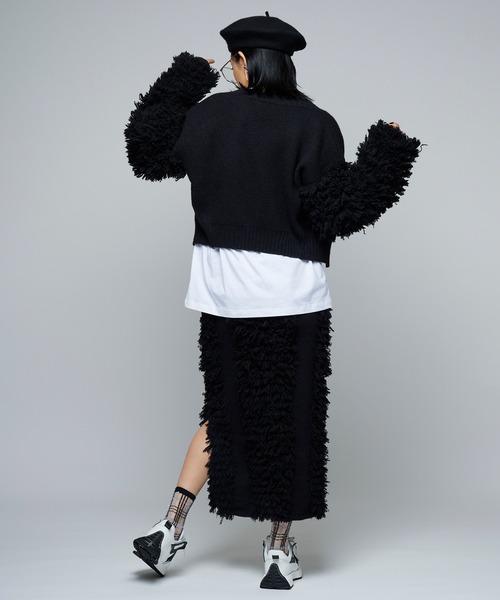 Narcissus（ナルシス）の「【MIDVEIN】フリンジタイトスカート（スカート・レディース・ブラック/アイボリー・FREE）」の12枚目の写真