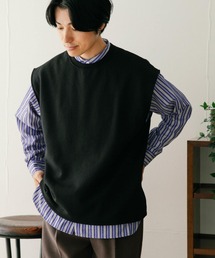ITEMS URBANRESEARCH（アイテムズ アーバンリサーチ）の「裏起毛ベスト+ストライプシャツ セット（スウェット・メンズ）」