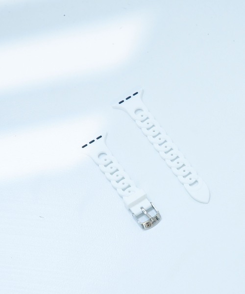 SiNCERE(シンシア)の「Apple Watch Band/アップルウォッチバンド シリコンリングタイプ 〈38-41mm、42-45mm用〉(デジタル腕時計・レディース・ホワイト/ブラック/ダークグリーン/ベージュ/パープル/ネイビー/グレー/ピンク/オレンジ/ライトグリーン/ワイン/グレイッシュベージュ・M/L)」の2枚目の写真