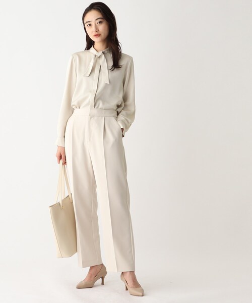 OPAQUE.CLIP（オペークドットクリップ）の「◆DELEGANT サテンタイブラウス【OPAQUE.CLIP NAVY】（シャツ/ブラウス・レディース・ナチュラル/ホワイト系・36/38/40/42）」の9枚目の写真